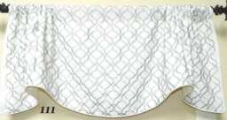 Pindler&pindler-Trabzon Spa - Window Valance/Corded Lined Rod Pocket Scalloped Embroidered Geometric Fabric - thumbnail 1
