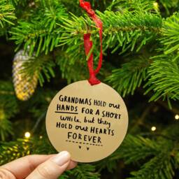 Grandma/Granny Nanny Remembrance Gold Christmas Decoration Bauble