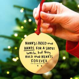 Grandma/Granny Nanny Remembrance Gold Christmas Decoration Bauble - thumbnail 2