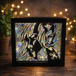Arcane Jinx Shadowbox - Light Up 3D Wall Art Holographic Background League Inspired Fan Gift Gamer Room Decor - thumbnail 1