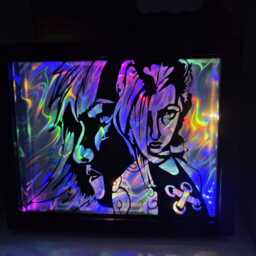 Arcane Jinx Shadowbox - Light Up 3D Wall Art Holographic Background League Inspired Fan Gift Gamer Room Decor - thumbnail 3