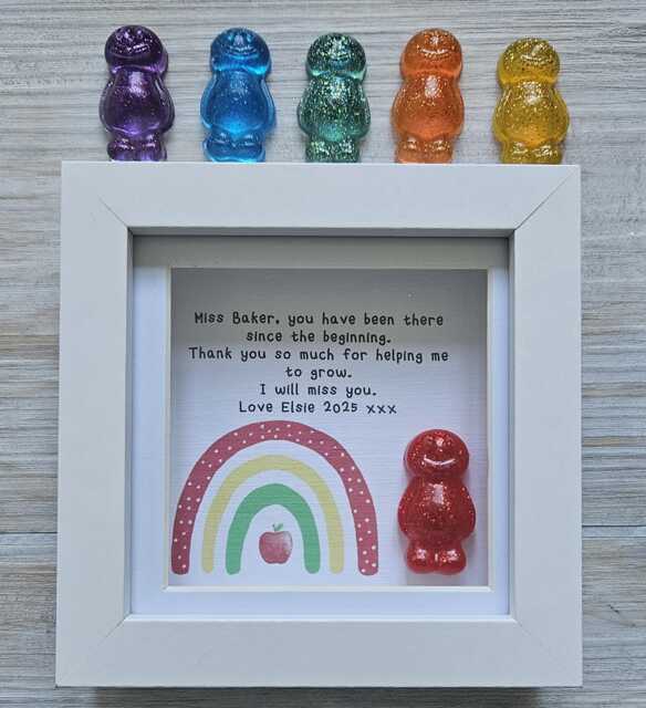Teach Rainbow, Teacher Gift, Children's Thank You Gift Frame, Helping Me Grow, End Of Year, Teaching Personalised - image 1