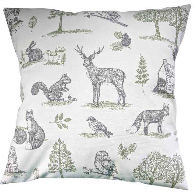 "Cushion Cover in Clarke & Woodland Animals 14"" 16"" 18"" 20" - image 1