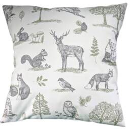 "Cushion Cover in Clarke & Woodland Animals 14"" 16"" 18"" 20" - thumbnail 1