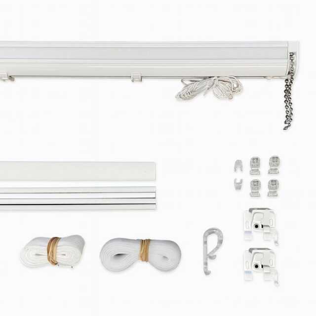 Heavy Duty Chain-Operated Metal Roman Blind Kit - Complete Set With All Accessories - image 1