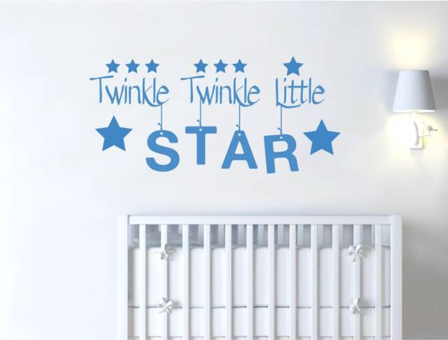 Twinkle Little Star Nursery Wall Decal Baby Quote Sticker Rhyme Art Room Decor Shower Gift - image 1