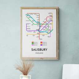Salisbury Tube Map Print, Underground Street Wall Art Gifts - thumbnail 2