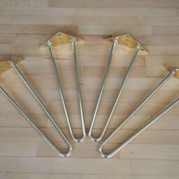 "Solid Brass Hairpin Table Legs, Minimalist Coffee Height 12"" To 16" - thumbnail 4