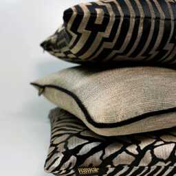 Woven Throw Pillow Cover Luxury Bronze Beige, Black & Gold - thumbnail 4