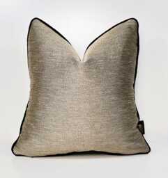 Woven Throw Pillow Cover Luxury Bronze Beige, Black & Gold
