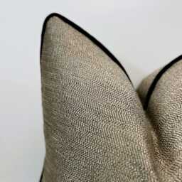 Woven Throw Pillow Cover Luxury Bronze Beige, Black & Gold - thumbnail 2