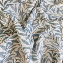 Blue Fringe Leaf Throw Square Complete Cushion, William Morris Decorative Floral Cushions, Large Scatter 6 Size Options - thumbnail 3