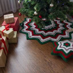 Crocheted Christmas Star Pillow Holiday Decor Throw Cushion - thumbnail 4