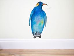 Penguin Wall Decal, Christmas Decor, Arctic Animal, Penguin Sticker, Penguin Art, Bird Sticker, Bird Decal, Christmas Sticker, Christmas Decor - thumbnail 1