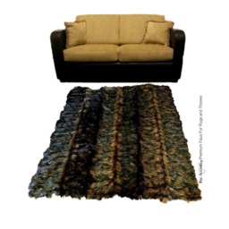 Plush Faux Fur Strip Rug - Red Brown Wolverine, Non-Slip Lining - thumbnail 1