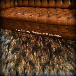 Plush Faux Fur Strip Rug - Red Brown Wolverine, Non-Slip Lining - thumbnail 3