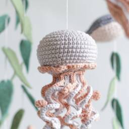 Ocean Baby Mobile. Nautical Mobile With Narwhal, Jellyfish, Turtle, Stingray Fish, Shark, Starfish & Puffer Fish - thumbnail 2