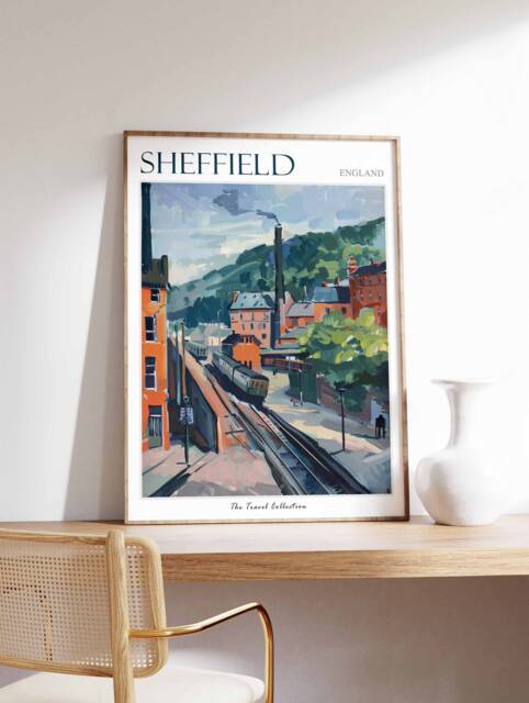 Sheffield Travel Poster Vintage British City Wall Art - image 1