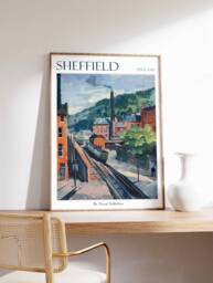 Sheffield Travel Poster Vintage British City Wall Art - thumbnail 1