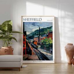 Sheffield Travel Poster Vintage British City Wall Art - thumbnail 2