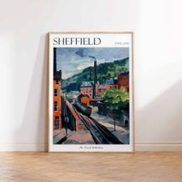 Sheffield Travel Poster Vintage British City Wall Art - thumbnail 3