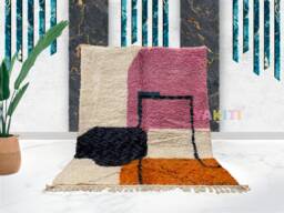 Yakiti - 6X7Ft Moroccan Rug, Beni Ourain Area Modern Wool Living Room Beniourain Handmade Soft Carpet, 186 cm X 214 - thumbnail 1