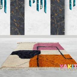 Yakiti - 6X7Ft Moroccan Rug, Beni Ourain Area Modern Wool Living Room Beniourain Handmade Soft Carpet, 186 cm X 214 - thumbnail 2