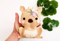 Joey The Kangaroo - Tooth Fairy Pillow 100% Pure Wool Felt, Perth Australia - thumbnail 1