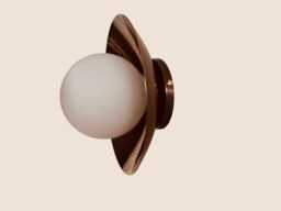 Handmade Antique Patina Brass Wall Sconce Mid-Century Modern Glass Globe Light - thumbnail 1