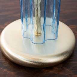 Murano Glass Table Lamp, Tronchi Talco Blue, Brushed Finish, Handmade in Italy - thumbnail 4