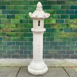 Japanese Stone Pagoda Sculpture Concrete Lantern Statue Zen Art Garden Decor Cement Figurine Outdoor Ornament Lantern Yard - thumbnail 1