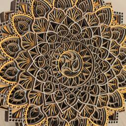 Wooden Mandala Table Decor, Boho Zen Art For Meditation Space Or Shelf Display - thumbnail 3