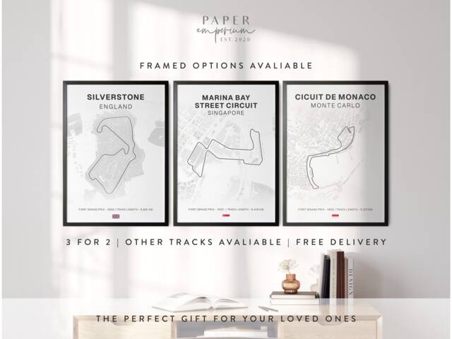 Track Art Print Grand Prix Motorsport Poster, Dad Gift - 3 For 2 Offer - image 1