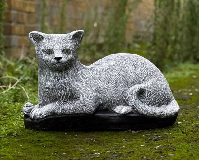 Elegant Cat Decoration Stone Kitten Statue For Home & Garden Concrete Memorial Sculpture Lawn Ornament Cement Lover Gift Handmade - image 1