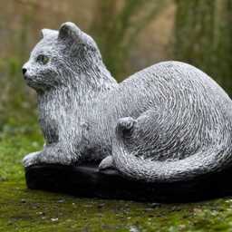 Elegant Cat Decoration Stone Kitten Statue For Home & Garden Concrete Memorial Sculpture Lawn Ornament Cement Lover Gift Handmade - thumbnail 3