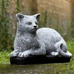 Elegant Cat Decoration Stone Kitten Statue For Home & Garden Concrete Memorial Sculpture Lawn Ornament Cement Lover Gift Handmade - thumbnail 4