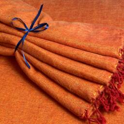 Rustorange Yak Wool Blanket Soft Oversized Shawl/Throw Meditation Wrap Handmade Nepal - thumbnail 3