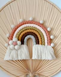 Macrame Rainbow, Nursery Decor, Rainbow Baby Gift, Wall Hanging Kids Room, Boho Gender Neutral, Daisy Vintage - thumbnail 1