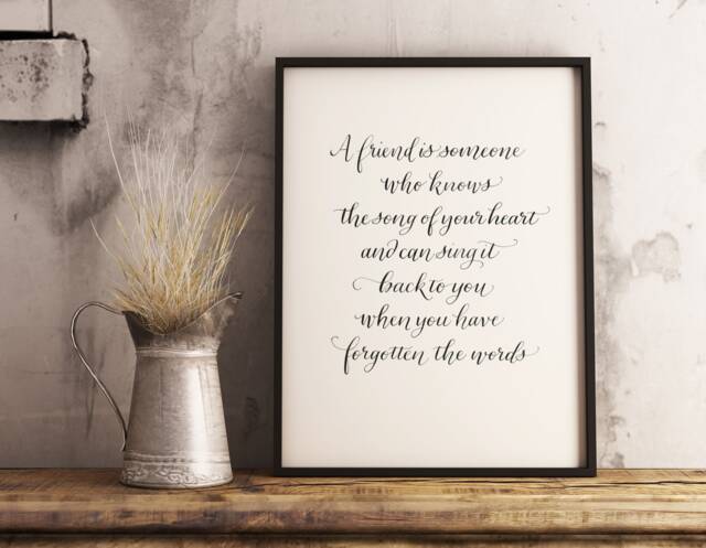 Custom Calligraphy Art Hand Lettered Wall Quote Handwritten Unframed Poem Message Decor - image 1
