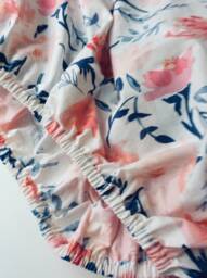 Watercolor Floral Navy Blush Pink Crib Sheet Changing Pad Cover