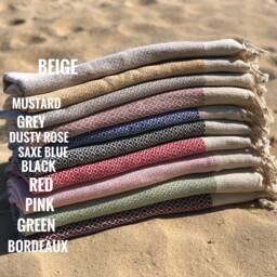 Handwoven Turkish Cotton Beach Towel, Peshtemal Pareo, Bachelorette Gift - thumbnail 2