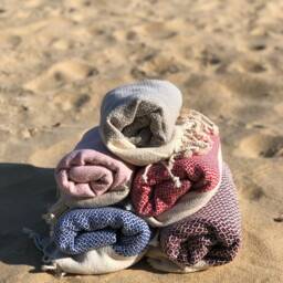 Handwoven Turkish Cotton Beach Towel, Peshtemal Pareo, Bachelorette Gift - thumbnail 3