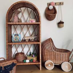 Wicker Bookcase, Wicker Shelf, Cabinet, Bedside Furniture, Kids