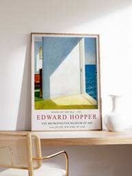 Edward Hopper Exhibition Poster, Rooms By The Sea, Wall Art Decor, Realism, Architecture, Scenery, Gift Idea, Minimalism - thumbnail 1
