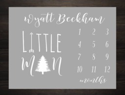 Baby Milestone Blanket Month Growth Tracker Fleece Shower Twin Newborn Gift Minky Boy Girl - thumbnail 1