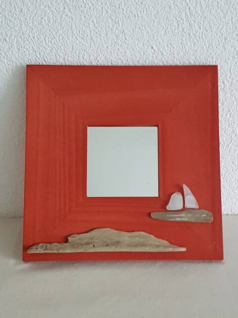 Mirror With Seaglas Ship No. Iv - image 1