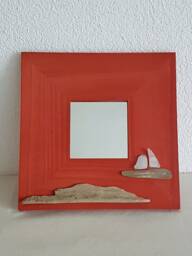 Mirror With Seaglas Ship No. Iv