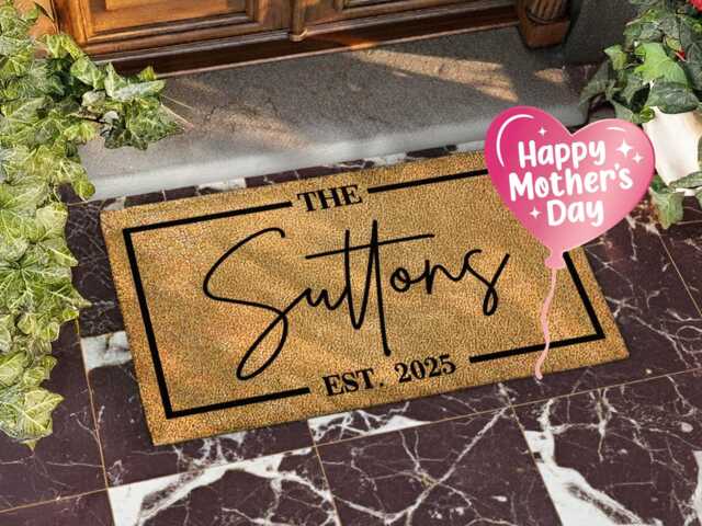 Personalised Family Welcome Doormat - Name + Established Date - image 1