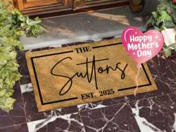 Personalised Family Welcome Doormat - Name + Established Date - thumbnail 1