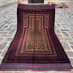 Vintage 2'11x4'5 Prayer Rug - Handwoven Antique Woolen Carpet Beautiful Contemporary Islamic Mat For Home & Mosque Interiors Gift - thumbnail 2